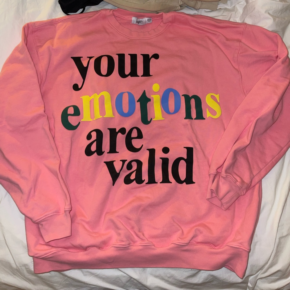 the mayfair group “your emotions are valid” crewneck sold out online